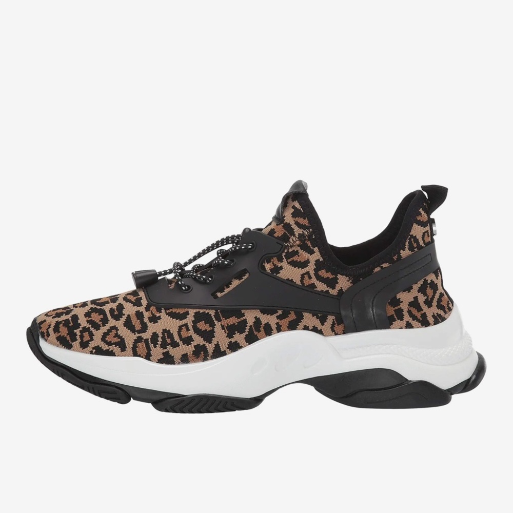 NWOT Steve Madden Myles NY90 Leopard Sneaker - Drawstring Laces - Low top S: 8.5